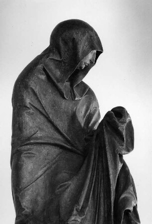 Mosbacher Kreuzigungsgruppe : Mosbacher Kreuzigungsgruppe. Lindenholz, geschnitzt (um 1525; Meister der Mosbacher Kreuzigung). Maria. Darmstadt, Hessisches Landesmuseum Darmstadt