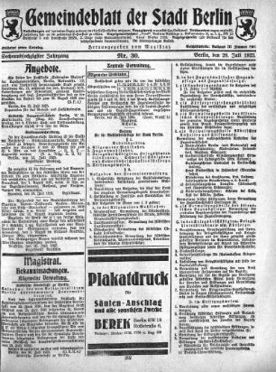 1925,30: Nr. 30, 26. Juli 1925