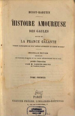 Histoire amoureuse des Gaules, 1