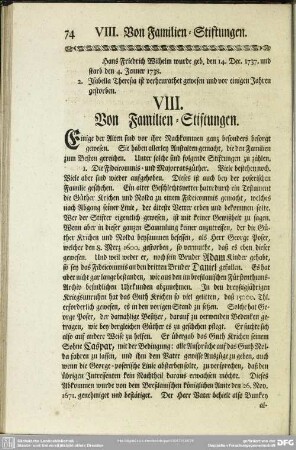 VIII. Von Familien-Stiftungen