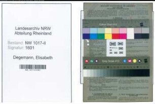 Entnazifizierung Elisabeth Degemann , geb. 06.11.1901 (Verwaltungsangestellte)