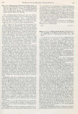 870-871 [Rezension] Beinert, Wolfgang, Christus und der Kosmos