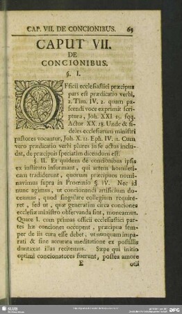 Caput. VII. De Concionibus