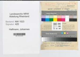 Entnazifizierung Johannes Halfmann , geb. 17.10.1913 (Verw.Angest.)