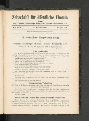 Heft XXIV. 30. Dezember 1908. XIV. Jahrgang.