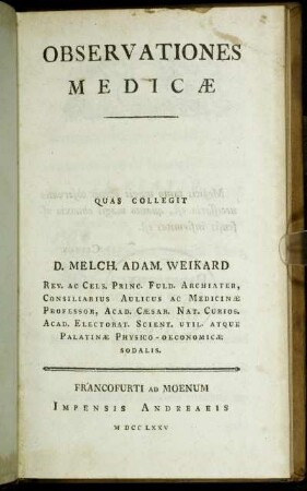 Observationes Medicæ