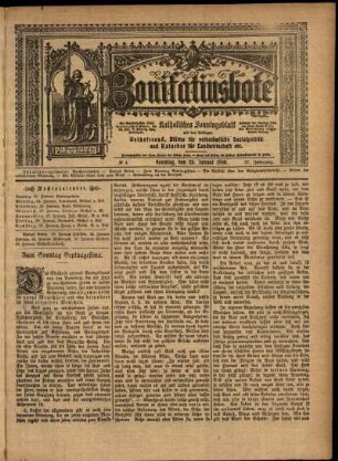 Erste Ausgabe vom Sonntag, den 23. Januar 1910.