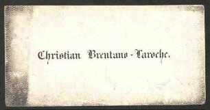 Persönliches Schriftgut von Christian Brentano