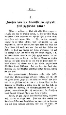 Inwiefern kann dem Unterrichte eine erziehende Kraft zugeschrieben werden?
