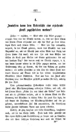 Inwiefern kann dem Unterrichte eine erziehende Kraft zugeschrieben werden?
