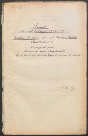 1926/27: Bericht ... - 1926/27