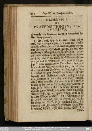 Membrum I. De Praepositionibus Casualibus.