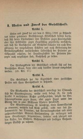 I. Wesen und Zweck der Gesellschaft