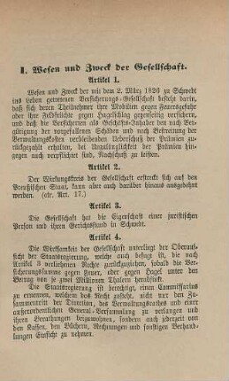 I. Wesen und Zweck der Gesellschaft