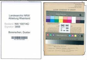 Entnazifizierung Gustav Borenschen , geb. 23.01.1906 (Elektromonteur)
