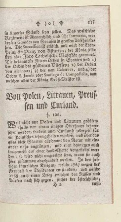 Von Polen, Littauen, Preussen und Kurland