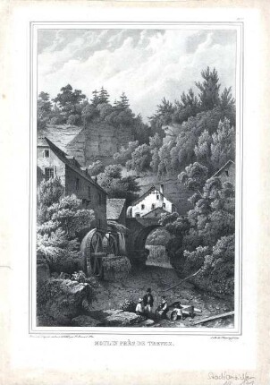 [Teilansicht von Trier - Pallien mit seinen Mühlen] : Moulin près de Treves