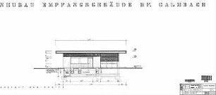 Calmbach: Neubau EG - Ansicht Gleisseite Empfangsgeb.