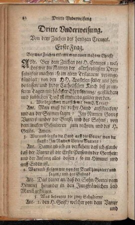 Dritte Underweisung. Von dem Zeichen des heyligen Creutzes.