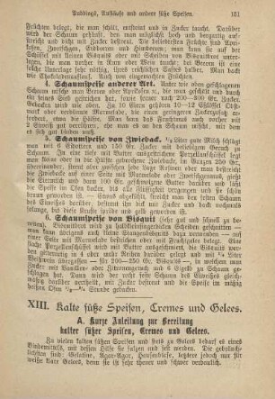 XIII. Kalte süße Speisen, Cremes und Gelees