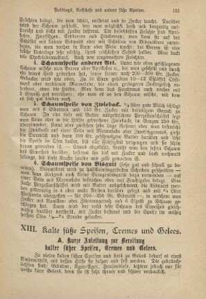 XIII. Kalte süße Speisen, Cremes und Gelees