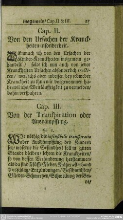 Cap. III. Von der Transpiration oder Ausdämpffung