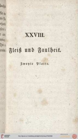 XXVIII. Fleiß und Faulheit. 2. Platte