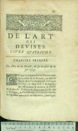 De L'Art Des Devises. Livre Qvatrie'me.