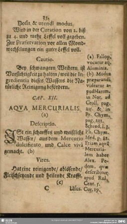 Cap. XII. Aqua Mercurialis