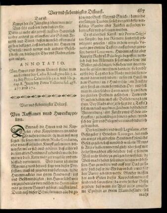 Vier und siebentzigster Discurß. Von Ruffianen unnd Hurenkuppelern.