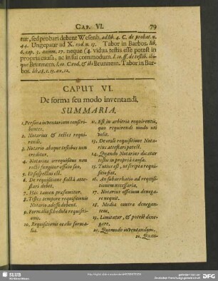 Caput VI. De forma seu modo inventandi