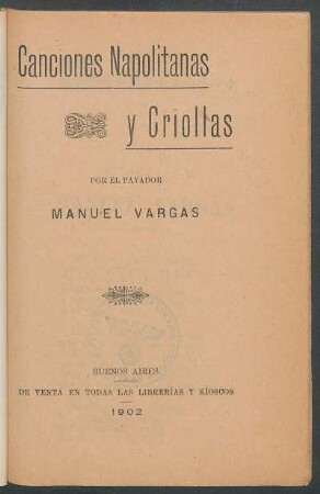 Canciones napolitanas y criollas