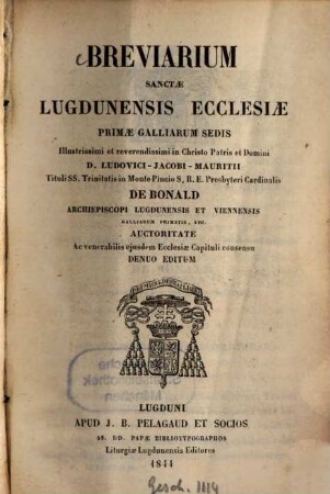 Breviarium sanctae Lugdunensis Ecclesiae primae Galliarum sedis... denuo editum, 4
