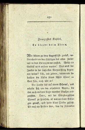 Zwanzigstes Kapitel. Es bleibt beim Alten.