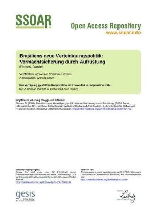Brasiliens neue Verteidigungspolitik: Vormachtsicherung durch Aufrüstung