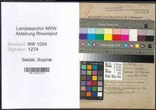 Entnazifizierung Sophie Seidel , geb. 31.05.1886 ()
