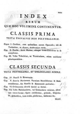 Index rerum quæ hoc volumine continentur.