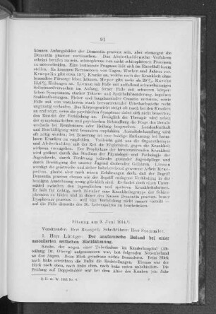 Sitzung am 9. Juni 1914.