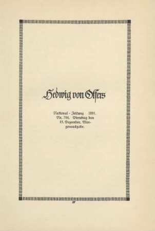 Hedwig von Olfers