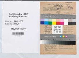 Entnazifizierung Trudy Heymer, geb. 02.08.1914 (Kontoristin)