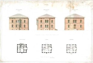 Neureuther, Gottfried von; Wohnhaus - Grundrisse, Aufrisse