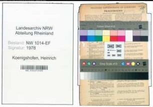 Entnazifizierung Heinrich Koenigshofen , geb. 10.06.1909 (Inspektor)