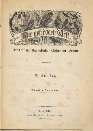 Gefiederte Welt : GW. 9. 1880
