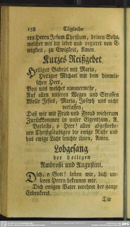 Lobgesang der heiligen Ambrosii und Augustini