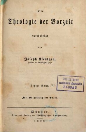 Die Theologie der Vorzeit, 4