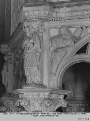 Kanzel : Zwischengeschoss : Seite mit Temperantia und Prudentia