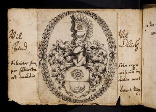 Federzeichnung: Wappen.