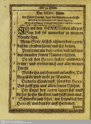 Der XXXIV. Psalm