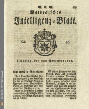 No. 46. Dienstag, den 18ten November 1806