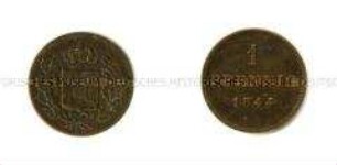 Deutsche Kleinmünze über 1 Pfennig aus dem Königreich Bayern